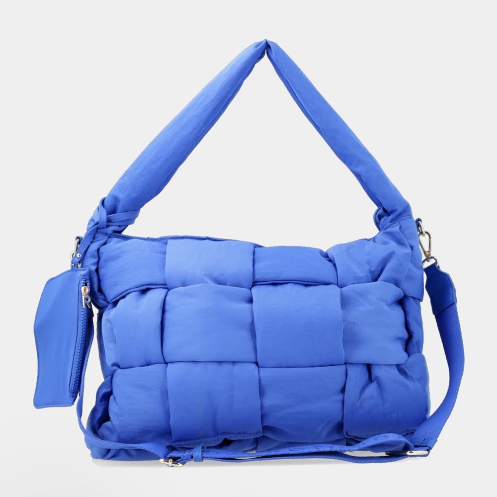 Rotunda Blue Quilted Shoulder Bag